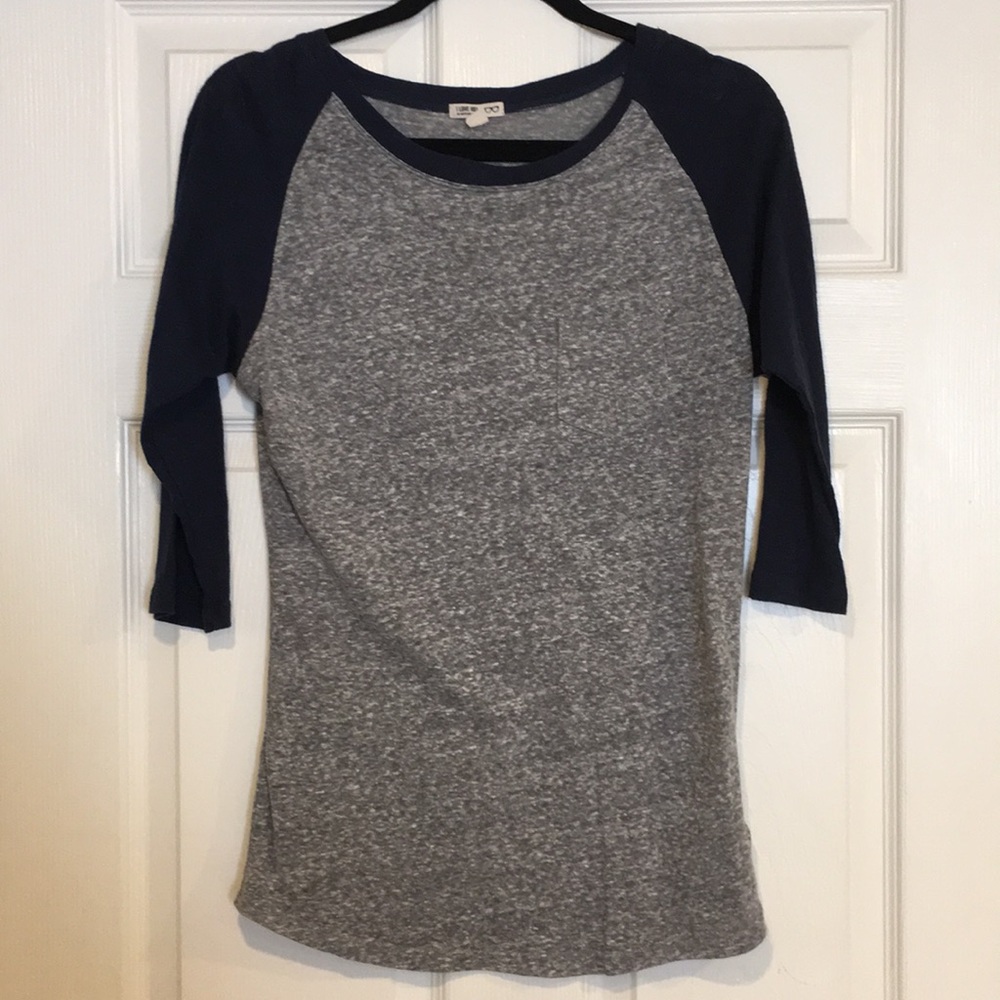 Forever 21 Navy & Gray Baseball Shirt